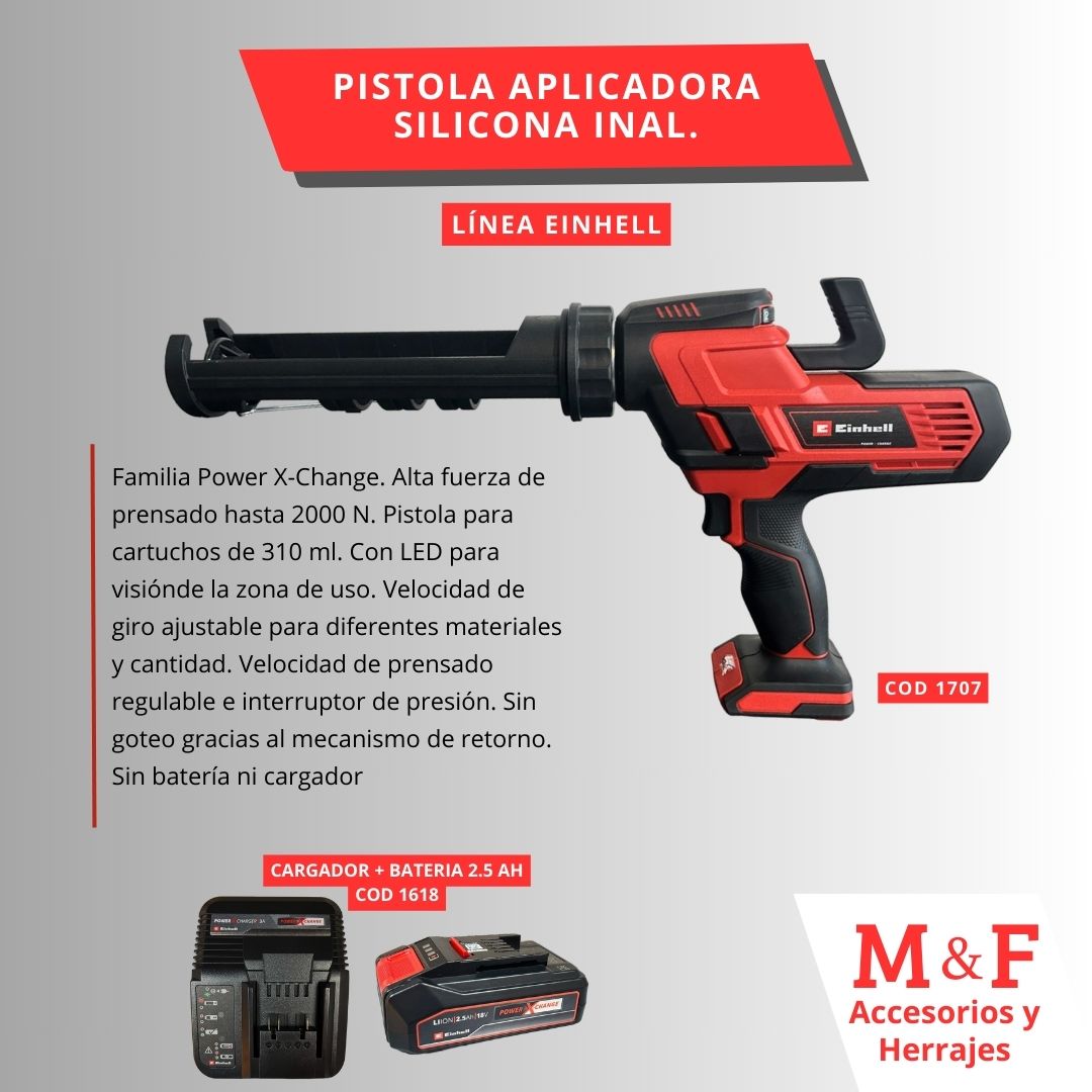 Pistola Aplicadora Silicona Inalambrica Einhell